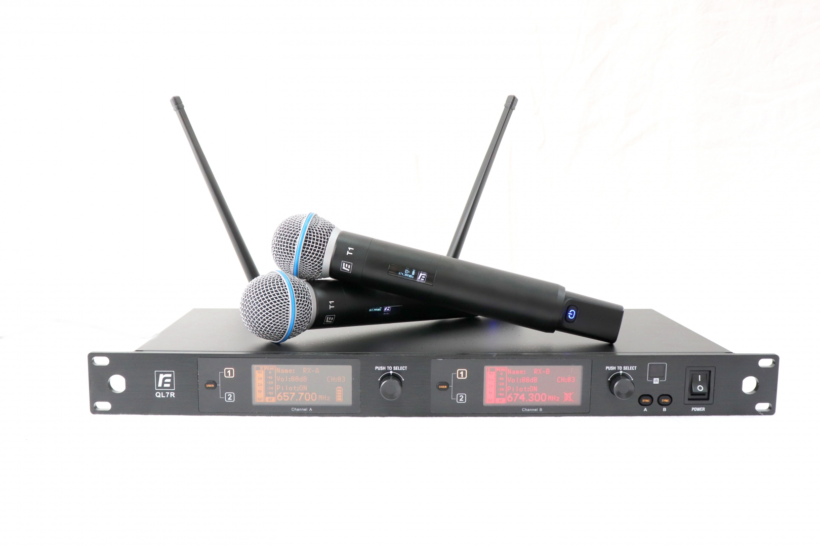 RFIntell QL7R/T1-B 720,500-754,000 МГц 2-канальная радиосистема с 2-мя ручными микрофонами в Климовске